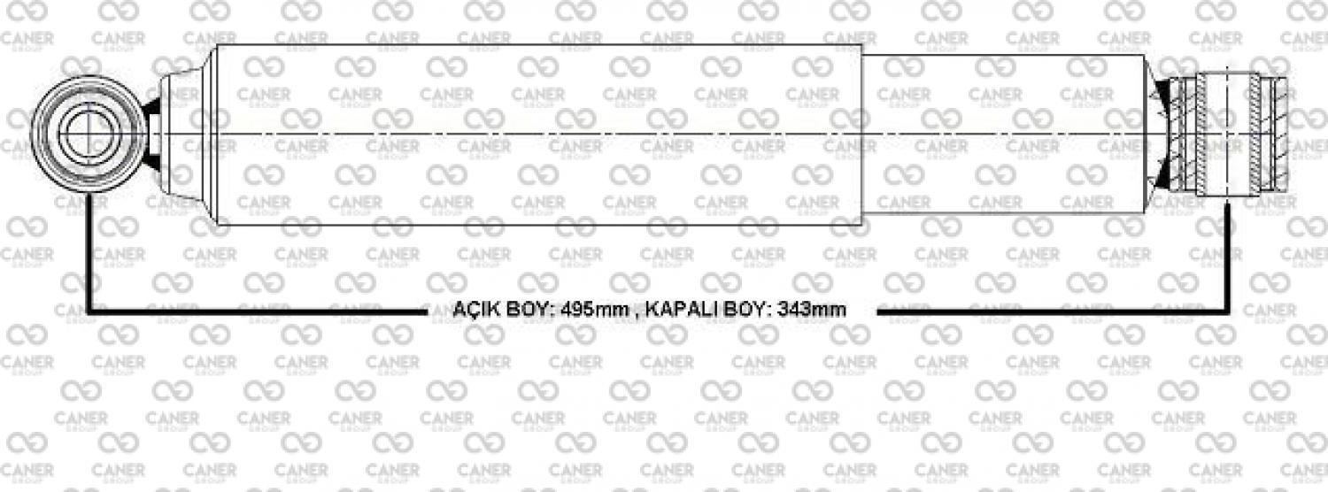 BPW DORSE AMORTİSÖRÜ 24MM KAPALI 343 AÇIK 495